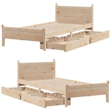 Bed Frame without Mattress 100x200 cm Solid Wood Pine 3309776