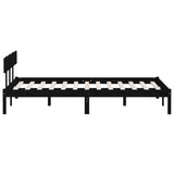 Bed Frame Black Solid pine wood Double Durable Bed Frame 810126