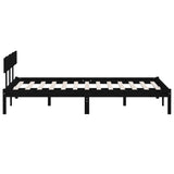 Bed Frame without Mattress Black Solid Wood 160x200 cm 810161