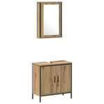Bathroom Furniture Set with Door 3 pcs Brown 33 x 33 x 185.5 cm 3334400