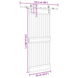 Sliding Door NARVIK Natural and Black 85 x 210 cm 3445253
