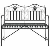 Garden Bench Black 104 x 54 x 93cm Steel 42008119