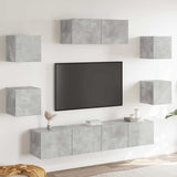 7 Piece TV Cabinet Set Concrete Grey Engineered Wood 3114513