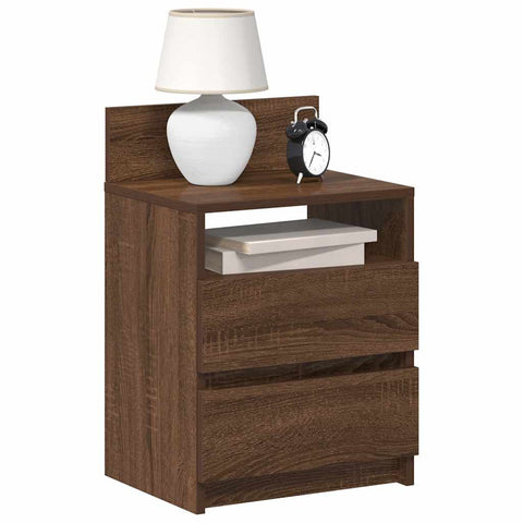 ZNTS Bedside Cabinets 2 pcs with 2 Drawers Brown Oak 40x33x60 cm 858573