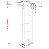 Sliding Door Manual Natural and white 61 x 198.5 cm 3333240