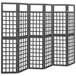 6-Panel Room Divider/Trellis Solid Fir Wood Black 242.5x180 cm 316485