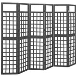 6-Panel Room Divider/Trellis Solid Fir Wood Black 242.5x180 cm 316485