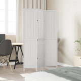 Room Divider 3 Panels White Solid Wood Paulownia 358718