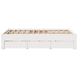 Bed Frame without Mattress with Drawers White 135x190 cm Double Solid Wood Pine 3308820