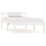 Bed Frame without Mattress White Solid Pine Wood 100x200 cm 283185