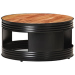 ZNTS Coffee Table Black 68x68x36 cm Solid Acacia Wood 321933
