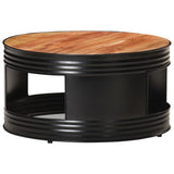 ZNTS Coffee Table Black 68x68x36 cm Solid Acacia Wood 321933