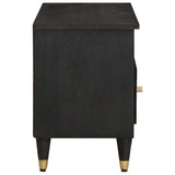 TV Cabinet with Drawer Black 100 x 33 x 46 cm Solid Mango Wood 4018824