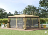 3 x 3 Patio Gazebo Canopy Garden Pavilion Tent Shelter with 2 Tier Water Repellent Roof, Mosquito T3398P310896