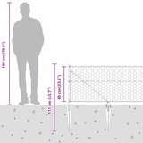 Hexagonal Fence with Post 50 x 0.6 m PVC-Coated Steel Grey Mesh 3353266