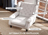 Wingback Accent Chair, Retro Upholstered Button Tufted Occasional Chair for Living Room and Bedroom, T3398P330360