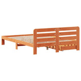 Bed Frame without Mattress Wax Brown 140x200 cm Solid Wood Pine 3309847