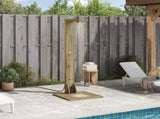 Outdoor Shower 210 cm Impregnated Pine Wood and Stainless Steel 886359