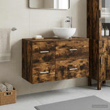 Bathroom Furniture Set 2 pcs Smoked Oak Engineered Wood 3403956