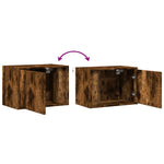 ZNTS Wall-mounted Bedside Cabinets with LED Lights 2 pcs Smoked Oak 852098