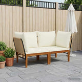 2 pcs Solid Acacia Wood & Rope Natural 3407773