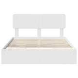 Storage Bed with Headboard White 140 x 190 cm Engineered Wood 3412276