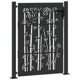 Garden Gate with Lock Black 110 x 130 cm Powder-Coated Steel 42015895
