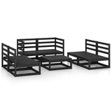 7 Piece Garden Lounge Set Black Solid Pinewood 3075418