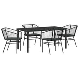 Garden Dining Set 5 pcs Black Poly Rattan 3380907