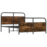 Metal Bed Frame without Mattress Smoked Oak 140x190 cm 3318635