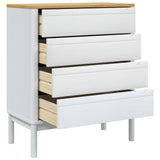 Chest of Drawers FLORO White Solid Wood Pine 374009