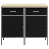 Work Cabinet with Drawer 2 pcs Black and Grey 100 x 55 x 85 cm 3321360