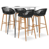 ZNTS 5 Piece Bar Set White and Black 3057406