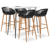 5 Piece Bar Set White and Black 3057406