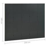 5-Panel Room Divider Anthracite 200x180 cm Steel 335903