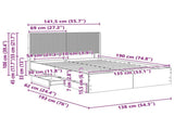 Bed Frame with Storage and Headboard Smoked Oak 135 x 190 cm 3413957