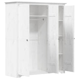 Wardrobe "BODO" White 146x53,5x173 cm Solid Wood Pine 355062
