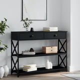 Console Table Black 100x28x75 cm Engineered Wood 834190