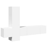 5 Piece TV Cabinet Set White Engineered Wood 3078653