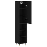 Highboard Black 34.5x34x180 cm Engineered Wood 3198962