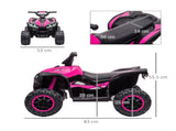 12V Ride-On Quad Bike w/ Music, Horn, for Ages 3-5 Years - Pink T3398P348326