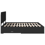 Bed Frame with Headboard Black 200 x 200 cm Engineered Wood 3412743