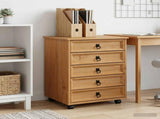 Rolling Cabinet with Drawers CORONA Honey Brown 42040533