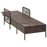 Sun Lounger Brown and Cream White 55 x 200 x 92 cm Poly Rattan 365426