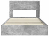 Bed Frame with Storage and Headboard Concrete Grey 90 x 190 cm 3414422