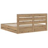 Bed Frame with Storage and Headboard Artisan Oak 180 x 200 cm 3445834