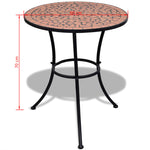 ZNTS 3 Piece Bistro Set Ceramic Tile Terracotta 271770