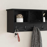 Wall-Mounted Coat Rack with Shelf Black Oak 100 x 16 x 26 cm 874324
