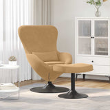 Egg Chair with Footstool Brown 63 x 73 x 90 cm Velvet 42002752