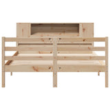 Bookcase Bed without Mattress 150x200 cm King Solid Wood Pine 3322205